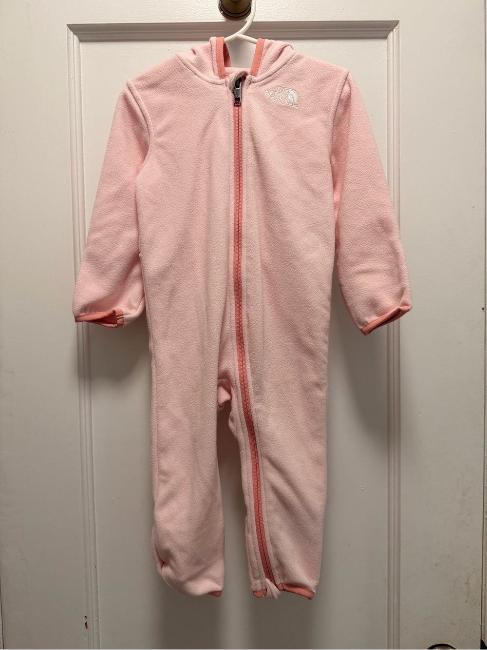 The North Face Pink Hooded Fleece One-Piece Footie